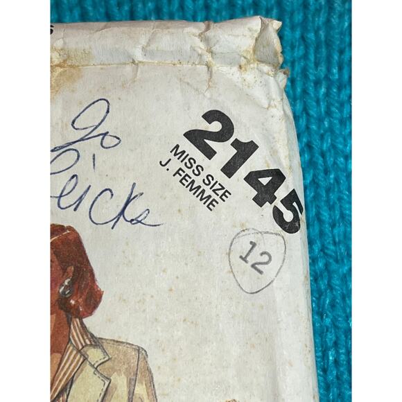 McCalls 2145 boxy blazer pants pencil skirt suit 1980s pattern sz 12 - Picture 2 of 5